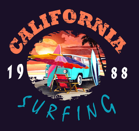 California vector illustration, for t-shirt print and other usesのイラスト素材