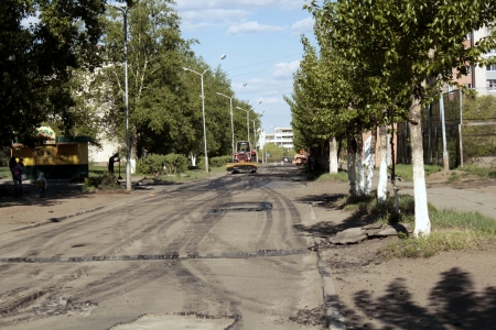 repair asphalt roadwayの写真素材