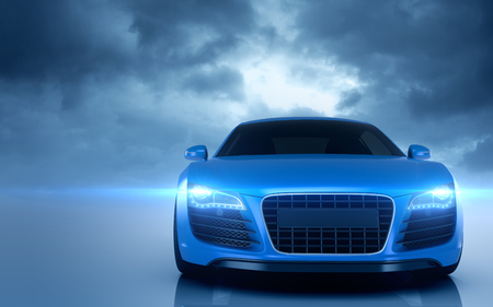 Render of blue sport car.の写真素材