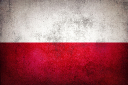  Grunge Poland flag. Vintage Polish flagの写真素材