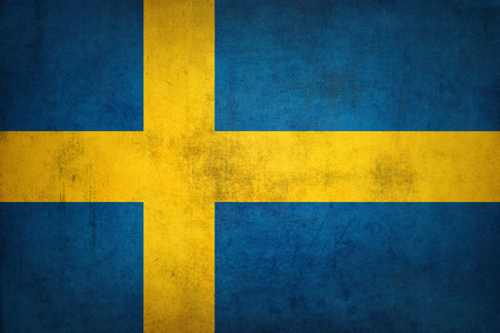Flag of Sweden. Illustration of the Swedish flag waving.の写真素材