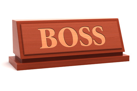 Boss title on nameplateの写真素材