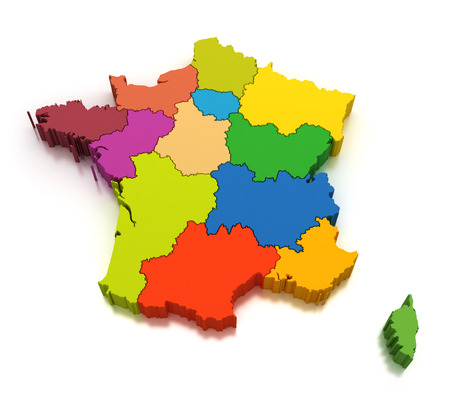 Map of France regionsの写真素材