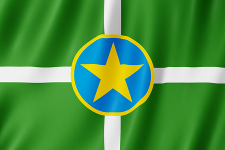 Flag of Jackson city, Mississippi (US) 3d illustrationの写真素材