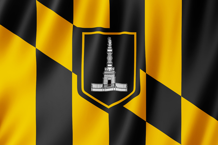 Flag of Baltimore city, Maryland (US) 3d illustrationの写真素材