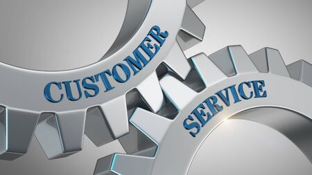 Customer service written on gear wheelの写真素材