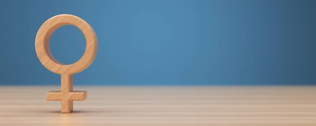 Wooden female symbol 3d render. の写真素材