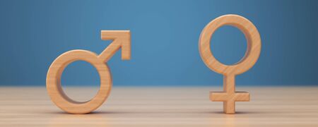 Male and female sex symbols 3d render.の写真素材