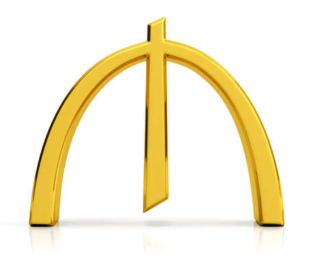 Azerbaijani manat symbol, the official currency of Azerbaijanの写真素材