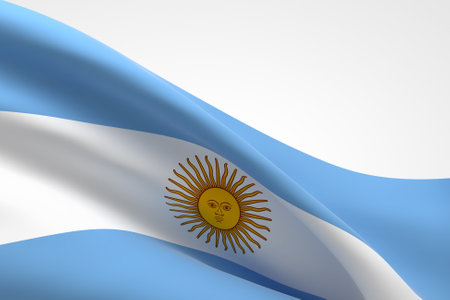3d render of the argentinian flag waving.の写真素材