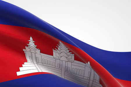 3d render of the cambodian flag waving.の写真素材