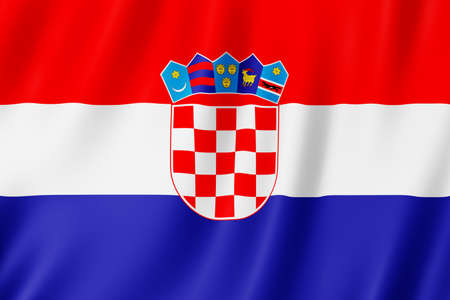 Croatia flag waving in the wind.の写真素材