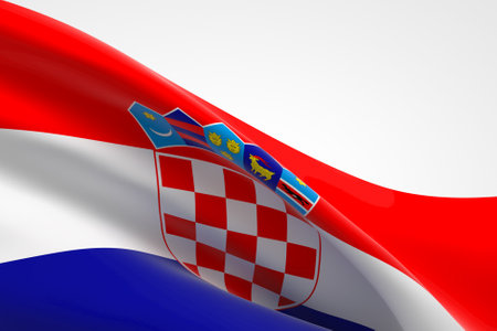 3d render of the croatian flag waving.の写真素材