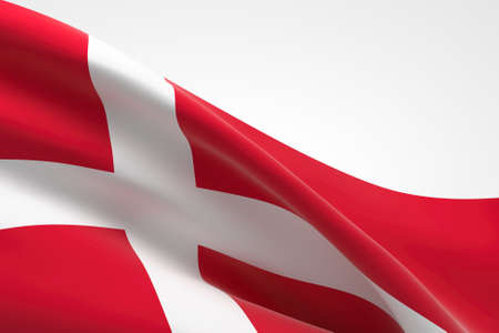 3d render of the Danish flag waving.の写真素材