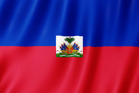 Haiti flag waving in the wind.の写真素材