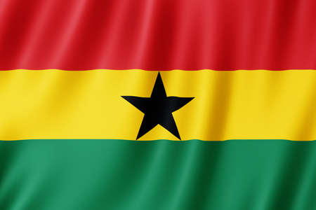 Ghana flag waving in the wind.の写真素材