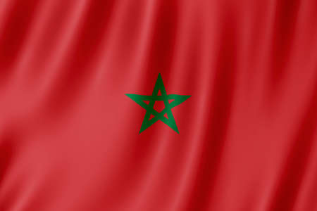 Morocco flag waving in the wind.の写真素材
