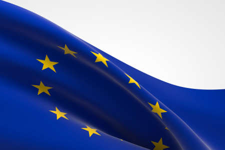 3d render of the EU flag waving.の写真素材