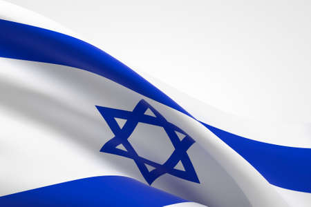 3d render of the Israeli flag waving.の写真素材