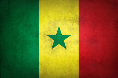 Senegal flag with grunge texture.の写真素材