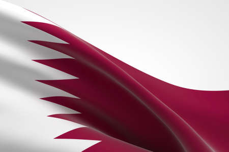 3d render of the Qatari flag waving.の写真素材