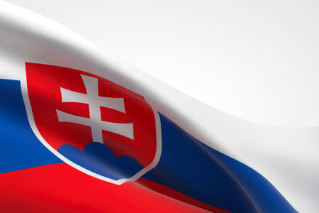 3d render of the Slovak flag waving.の写真素材