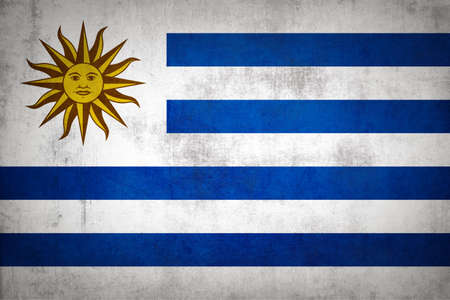 Uruguay flag with grunge texture.の写真素材