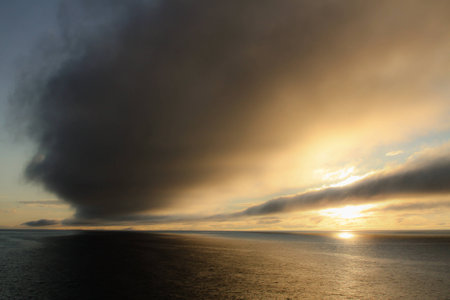 Low clouds above the seaの写真素材