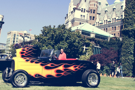 Editorial of an old cars show from the beautiful city of Victoria, Canadaのeditorial素材