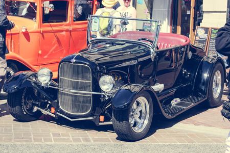 Editorial of an old cars show from the beautiful city of Victoria, Canada