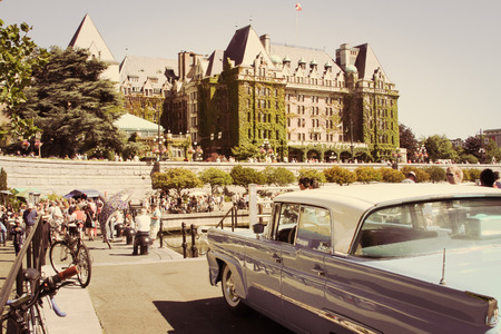 Editorial of an old cars show from the beautiful city of Victoria, Canadaのeditorial素材