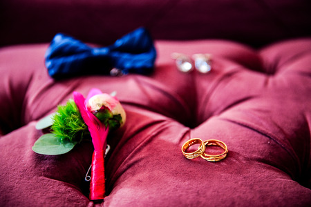 Beautiful wedding details from ceremony and receptionの写真素材