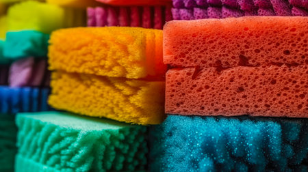 Various sponges for cleaning and dishwashingの素材