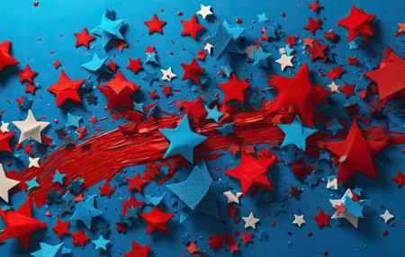 Star shape decoration with 4th July theme. AI generativeの素材