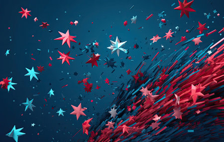 Star shape decoration with 4th July theme. AI generativeの素材