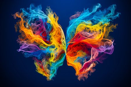 abstract colorful splash of illustration of human lungs. health care concept.の素材