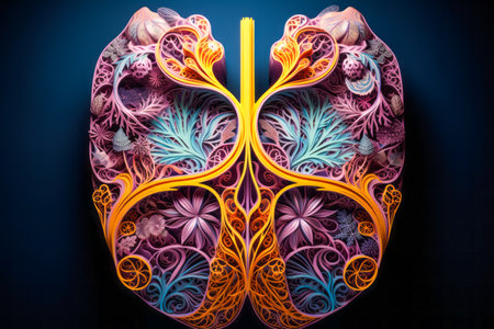 art abstract illustration of human lungs. health care concept.の素材