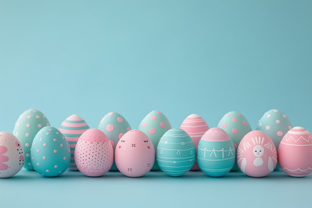 diy for Easter. handmade easter eggs figures in pastel colors,の素材