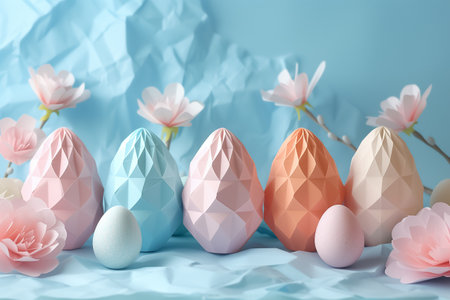 diy for Easter. handmade easter eggs figures in pastel colors,の素材