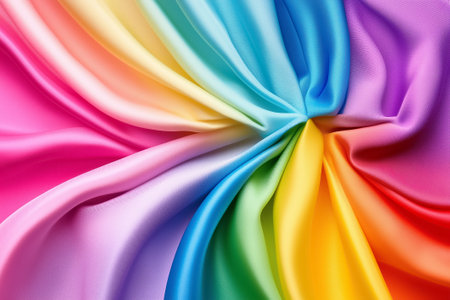 A spectrum of colors weaves together in soft folds, showing a breathtaking blend of hues that evoke creativity.の素材