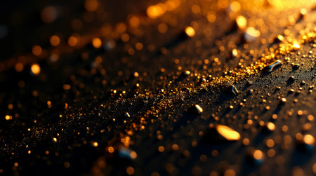 Intricate surface with gold facets reflecting light, creating a captivating and dynamic visual texture.の素材
