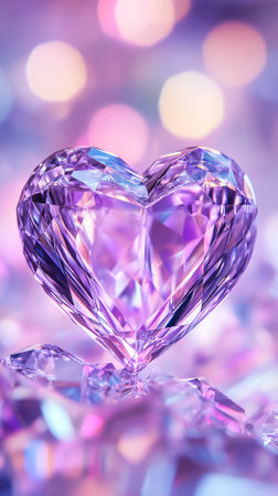 A tear transforms into a crystal heart, symbolizing healing and change against a colorful backdrop.の素材