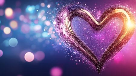 Colorful sound waves create a beautiful heart shape, symbolizing the emotional essence of love and connection.の素材