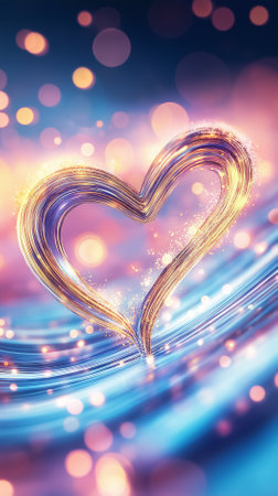 Colorful sound waves illustrate the frequency of love, blending emotional depth with visual beauty and energy.の素材