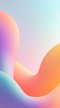 Design features abstract gradient background with organic folds in soft pastel tones. Subtle color variations create a calming effect. Concept of graphic design, digital artwork, modern aesthetics.の素材