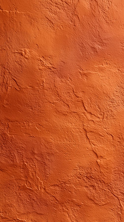 Textured orange wall background with rich earthy tones. Warm and inviting setting suitable for design studios and interior decorators. Concept of creativity, warmth, and aesthetics.の素材