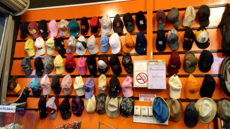 Variety of different types cap in the bundle shopの素材