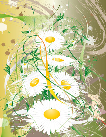 Illustration of grunge flower backgroundのイラスト素材