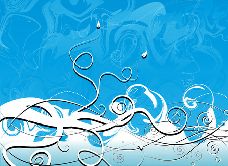 Abstract background with white flowersのイラスト素材
