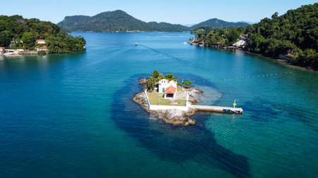 Chapel of Senhor do Bonfim - located near the city of Angra dos Reis, in the state of Rio de Janeiro, Brazil. It was built by Manuel Francisco Gomes around 1780.の写真素材